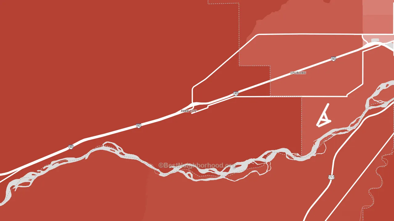Park City, MT block-group political-lean map