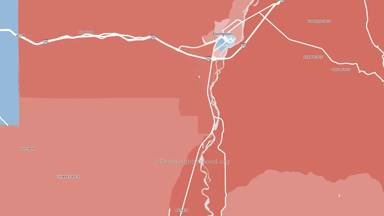 Park County, MT block-group political-lean map