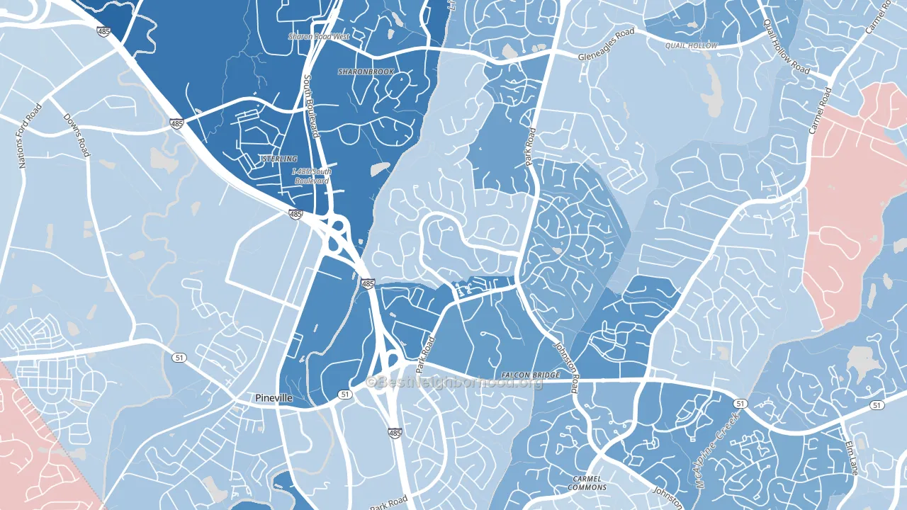 Park Crossing, Charlotte, NC block-group political-lean map