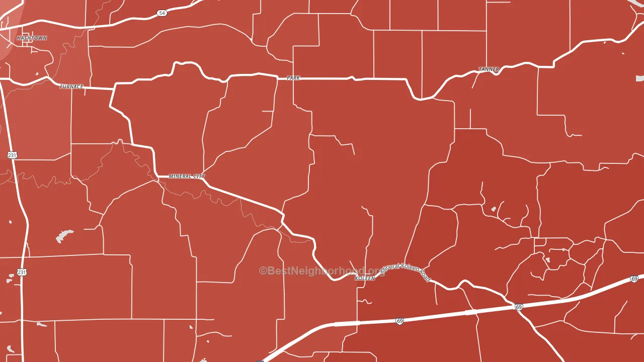 Park, IN block-group political-lean map
