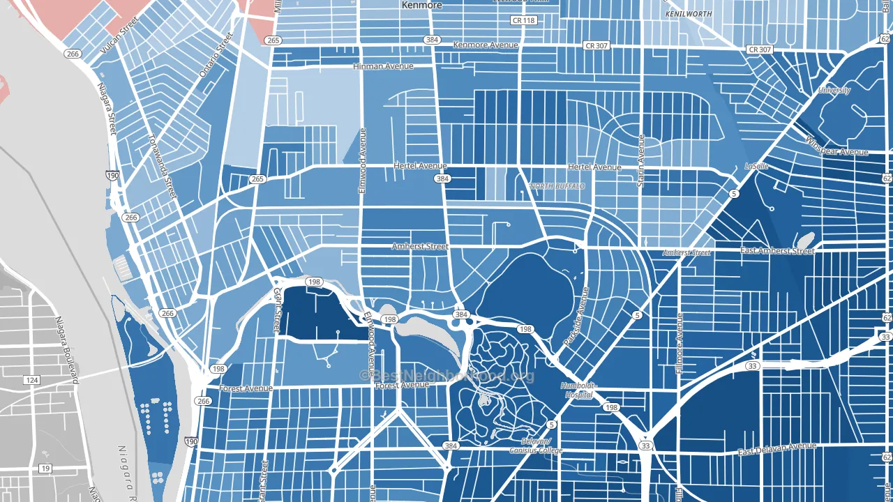 Park Meadow, Buffalo, NY block-group political-lean map