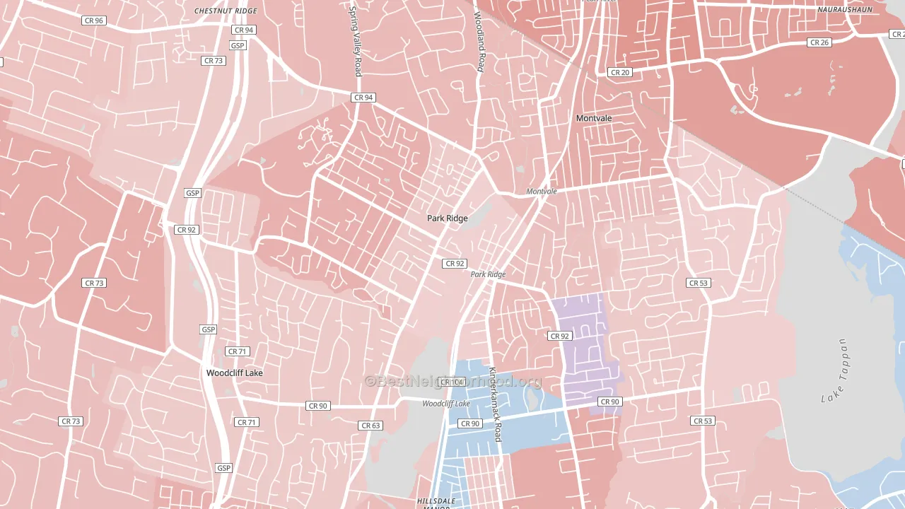 Park Ridge, NJ block-group political-lean map