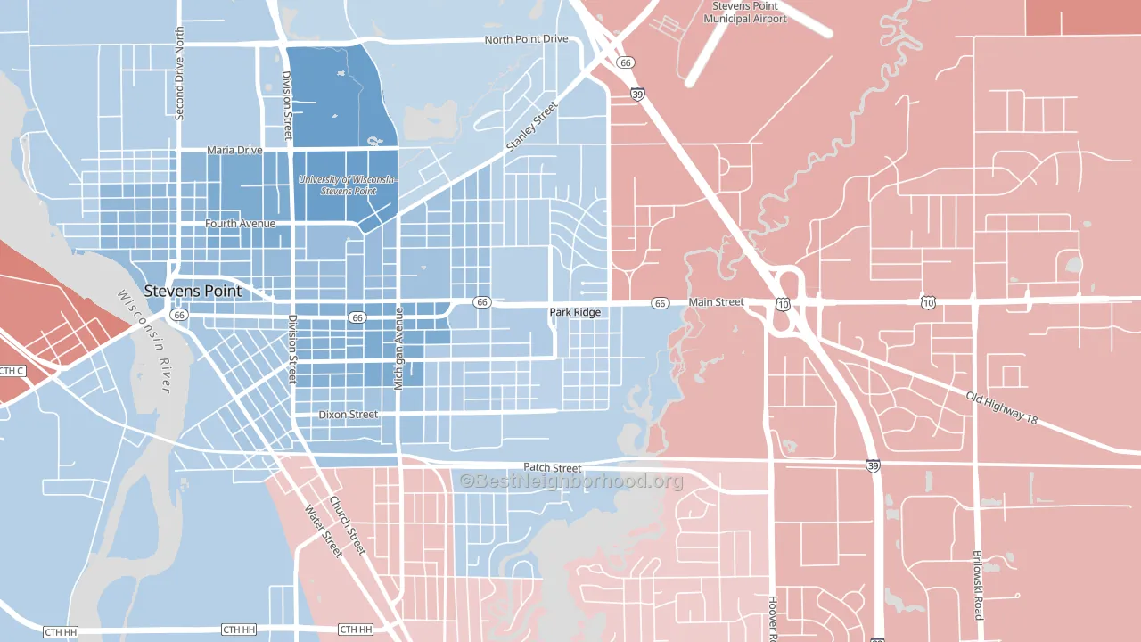 Park Ridge, WI block-group political-lean map