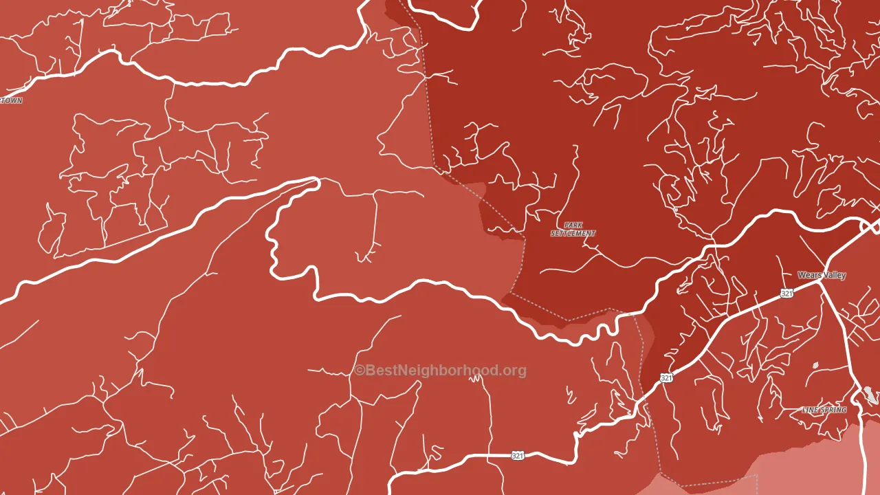 Park Settlement, TN block-group political-lean map