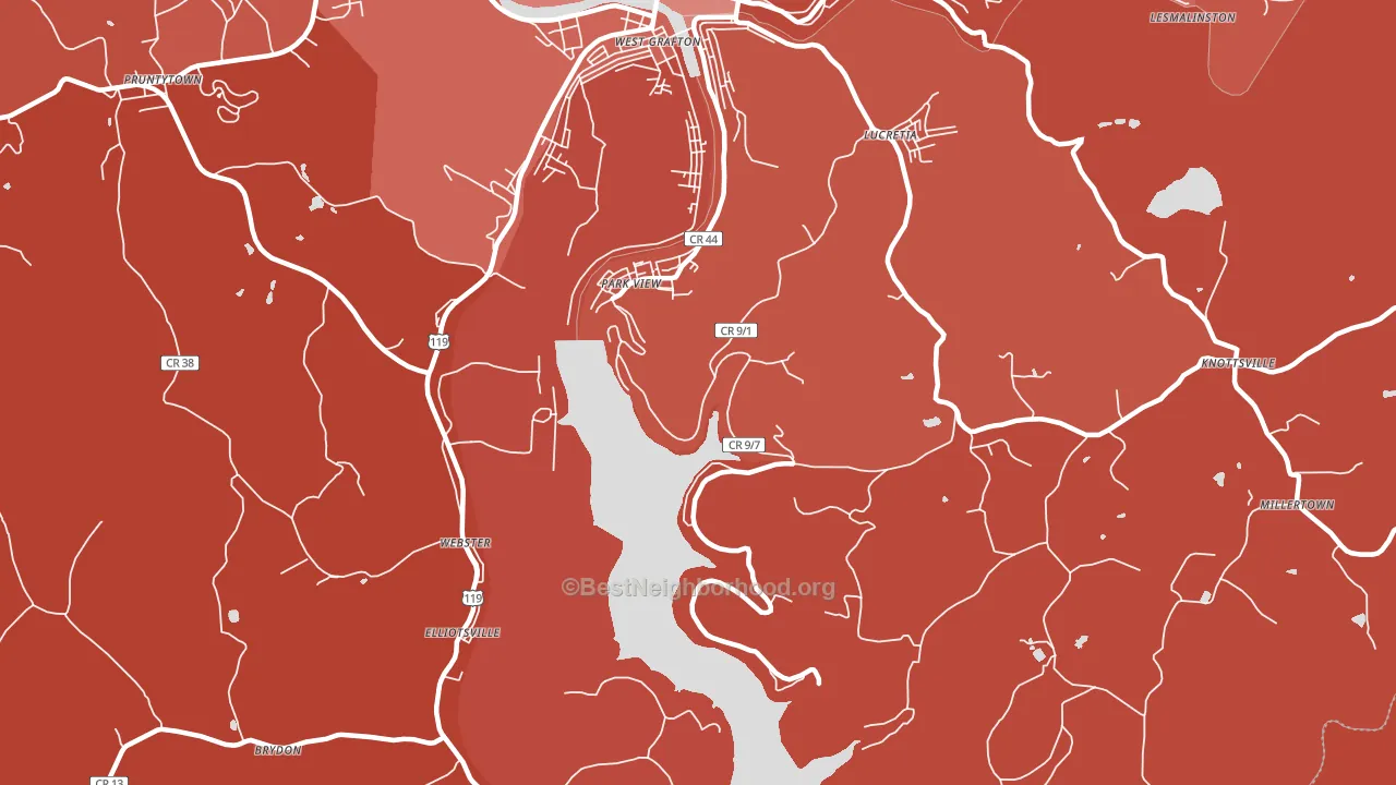 Park View, WV block-group political-lean map