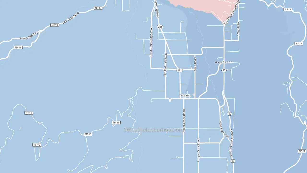 Parkdale, OR block-group political-lean map