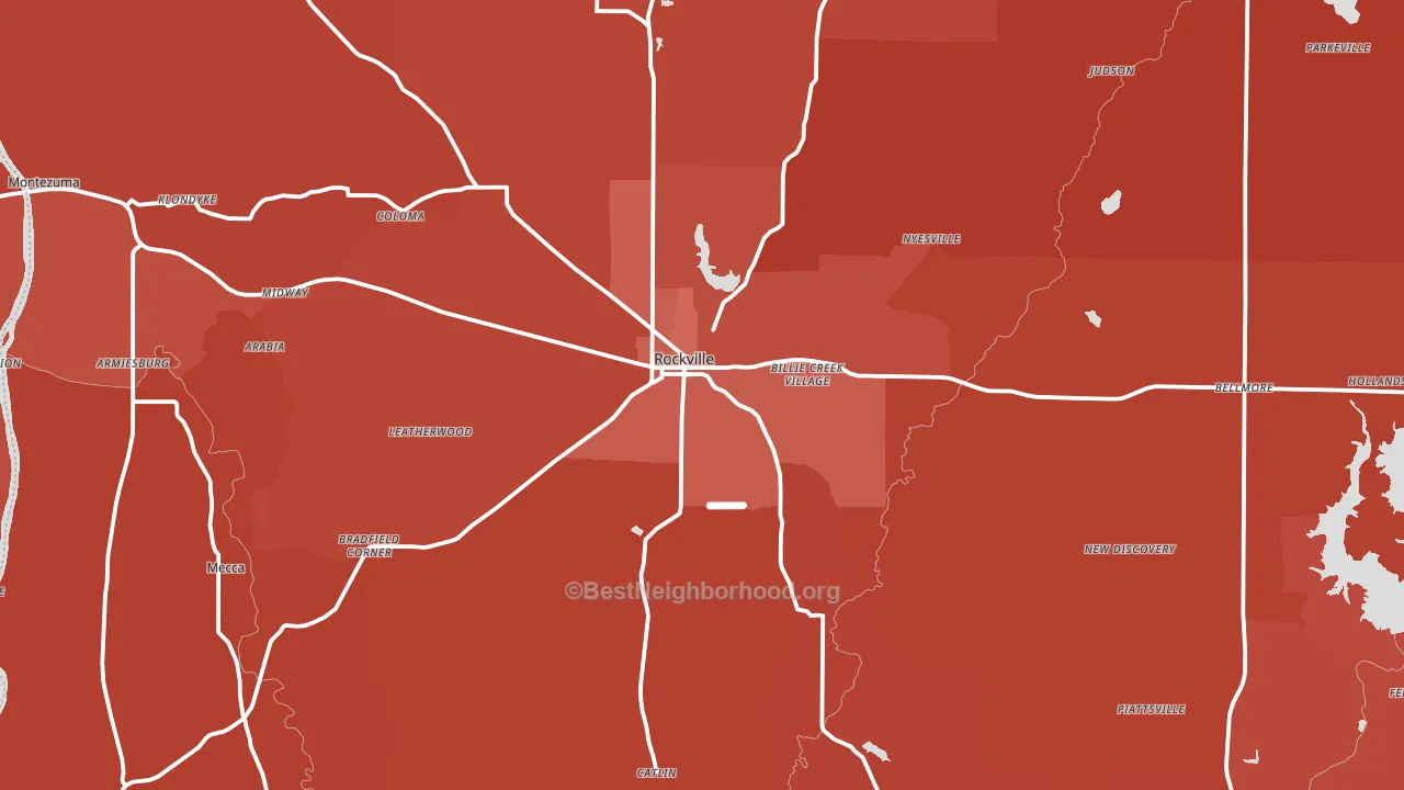 Parke County, IN block-group political-lean map