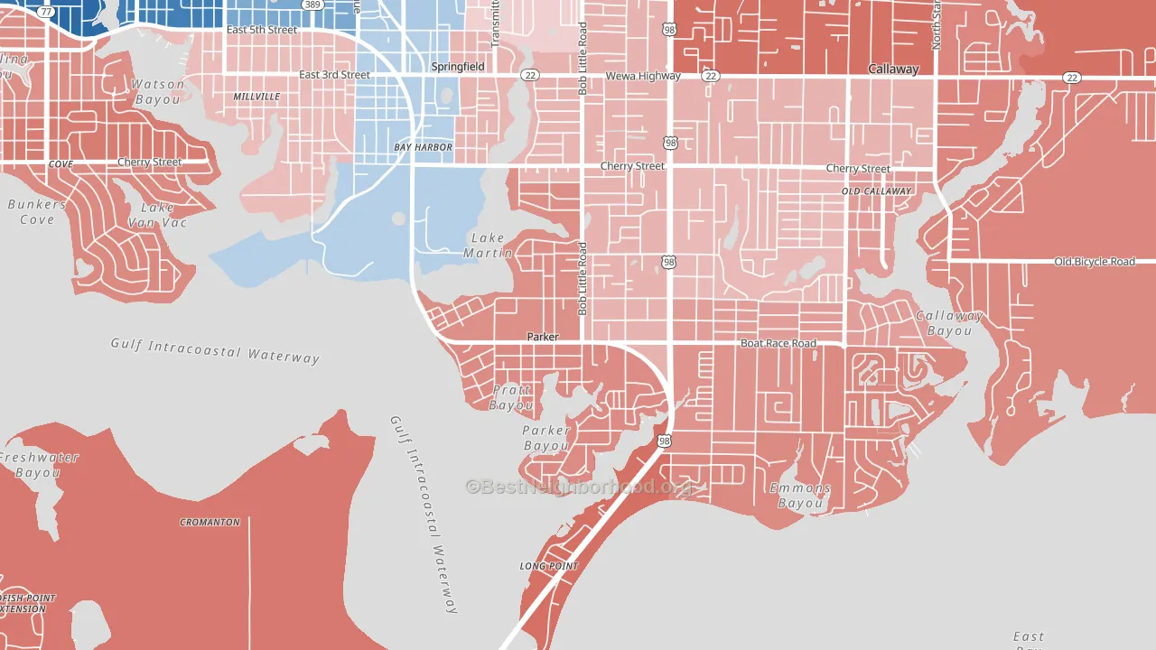 Parker, FL block-group political-lean map