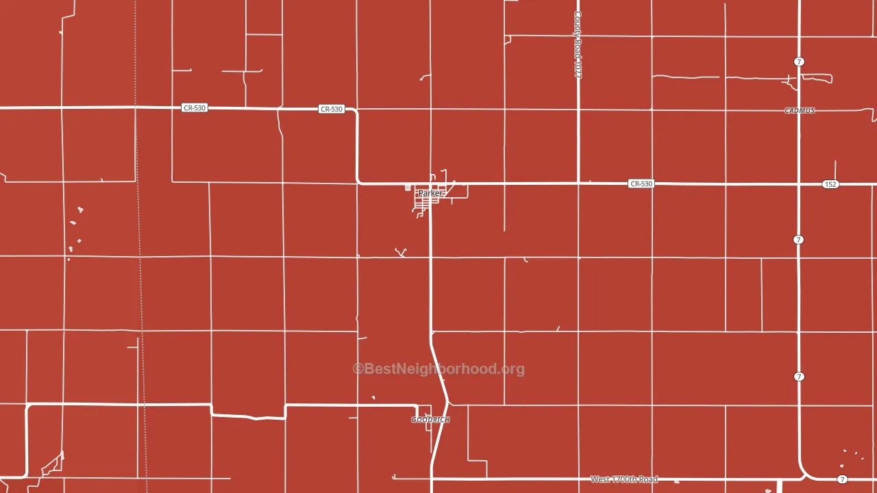 Parker, KS block-group political-lean map