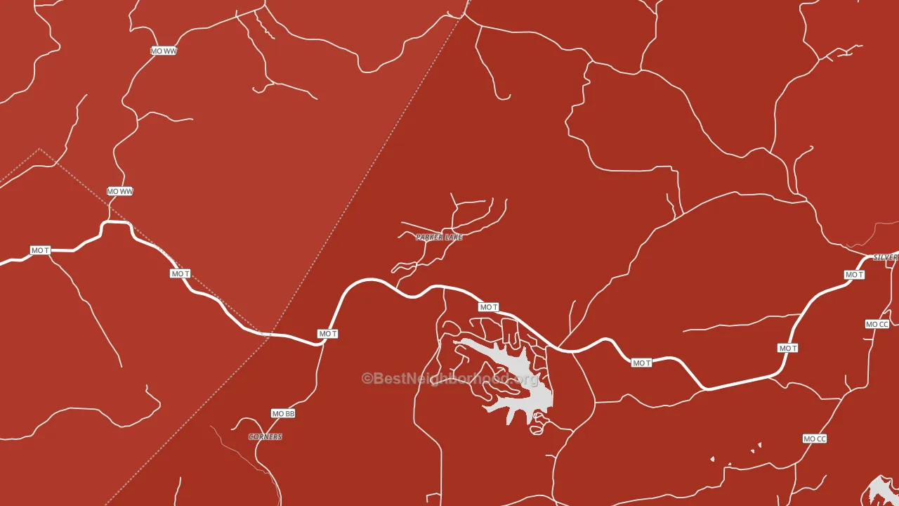 Parker Lake, MO block-group political-lean map