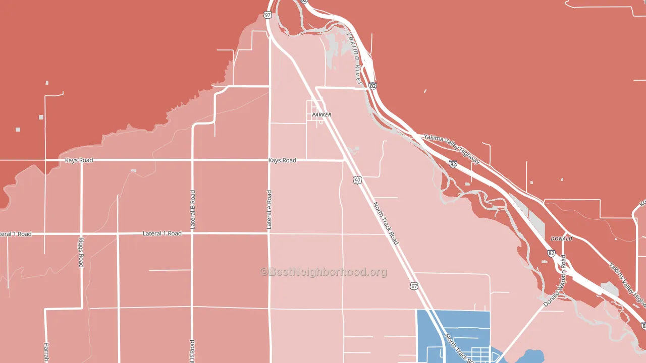 Parker, WA block-group political-lean map
