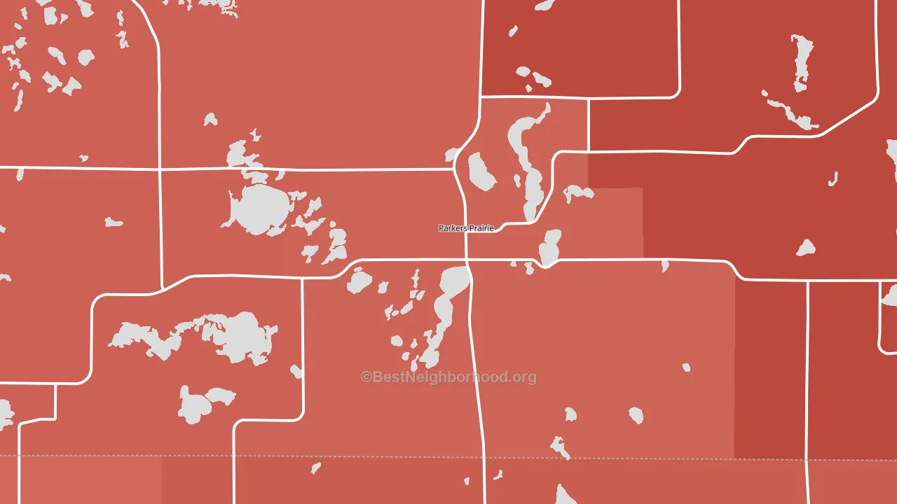 Parkers Prairie, MN block-group political-lean map