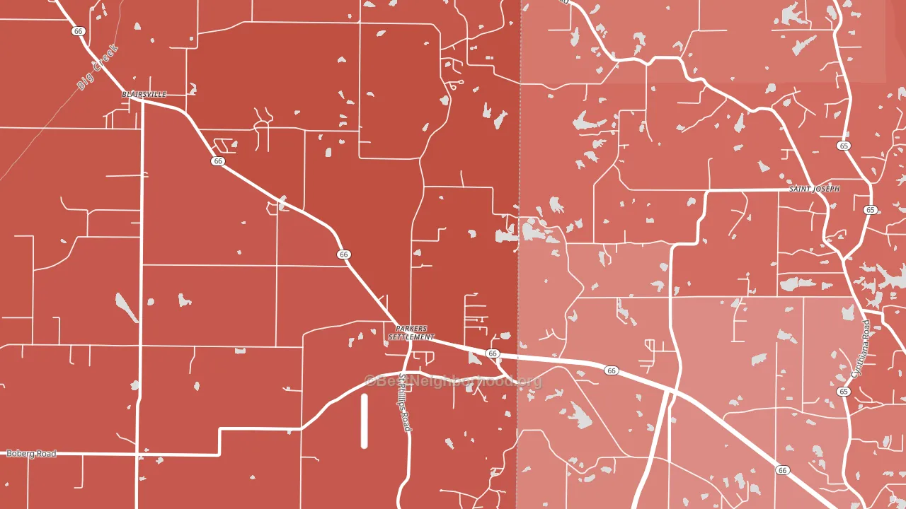 Parkers Settlement, IN block-group political-lean map