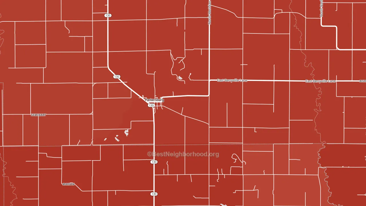 Parkersburg, IL block-group political-lean map