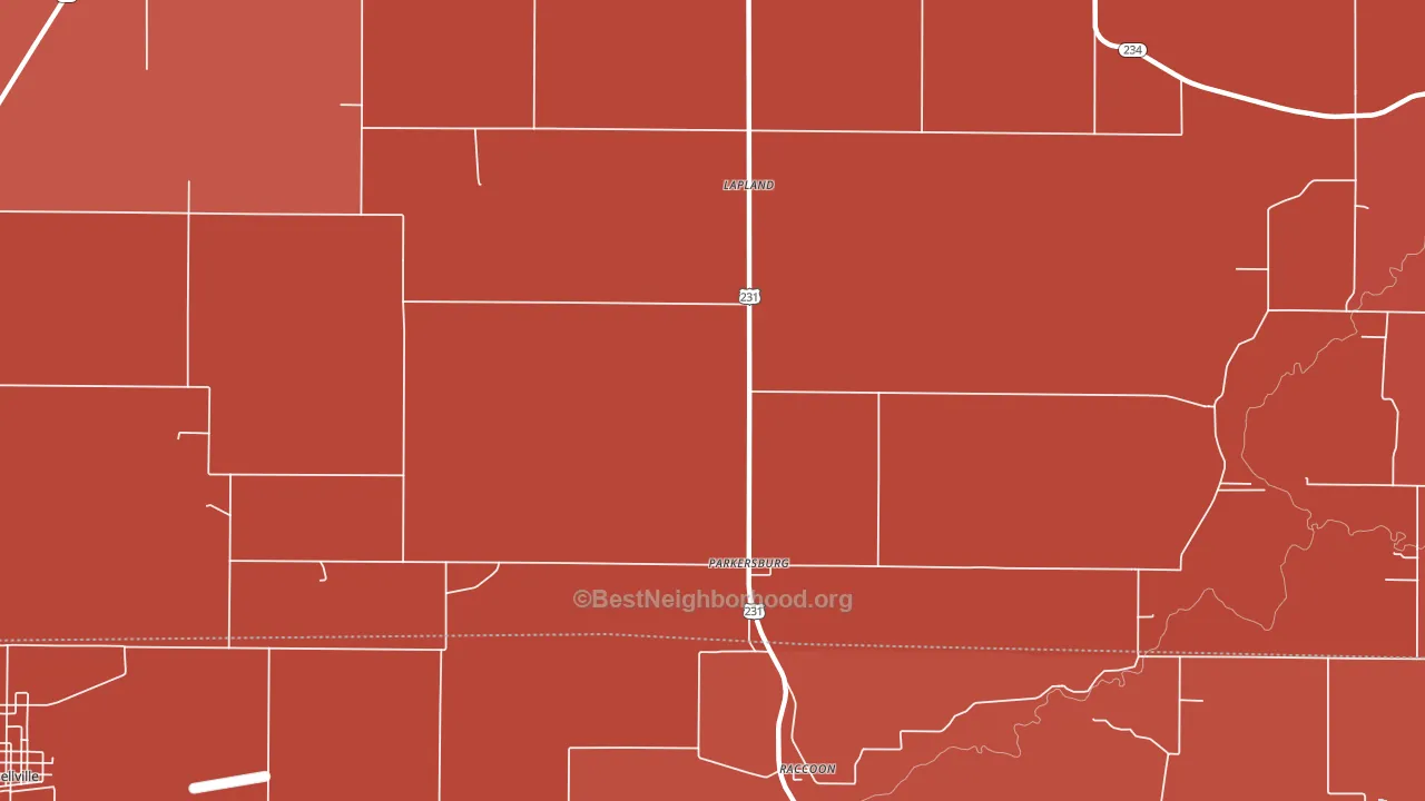 Parkersburg, IN block-group political-lean map