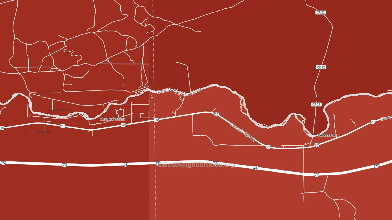 Parkerton, WY block-group political-lean map