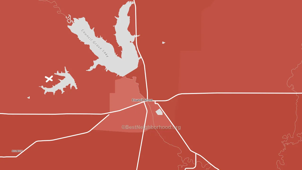 Parkerville, KS block-group political-lean map
