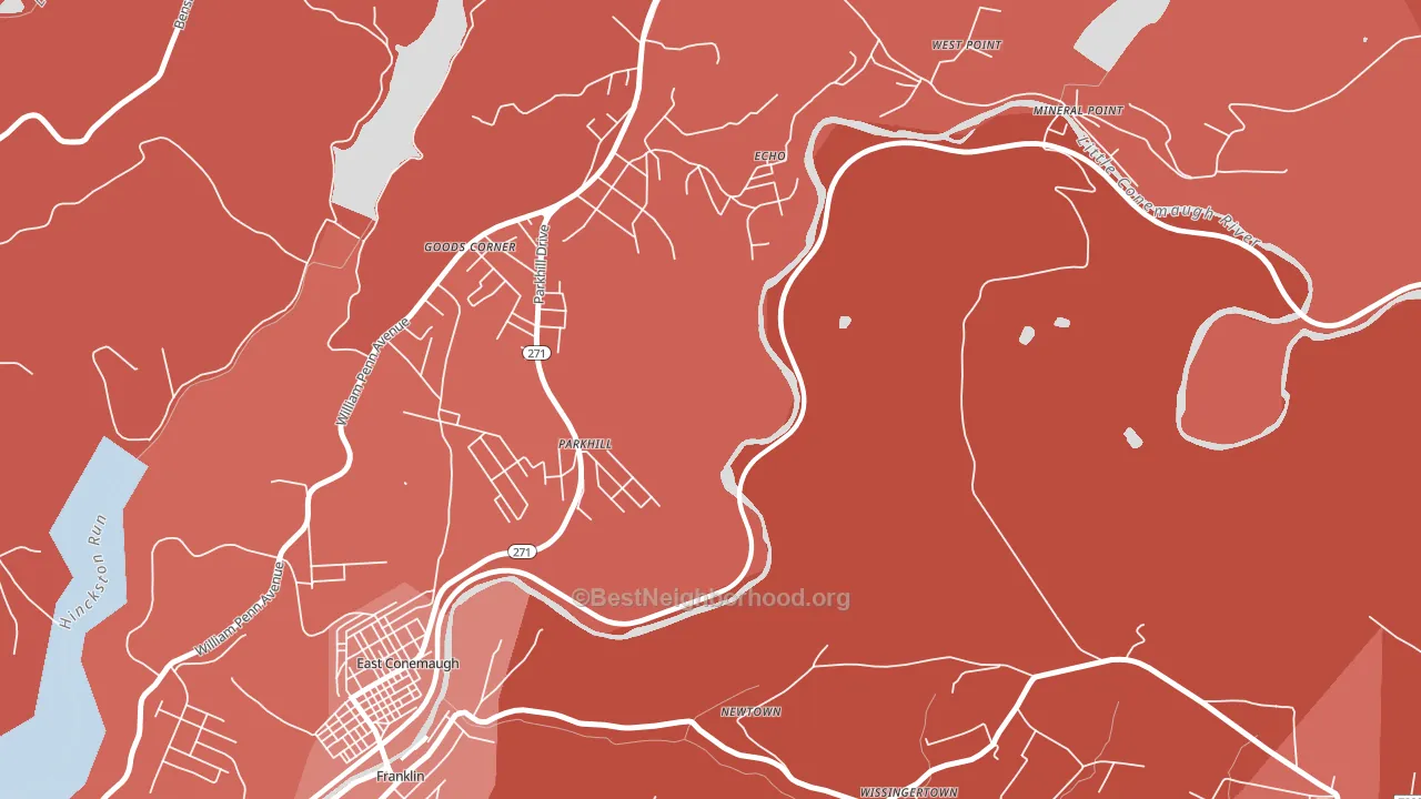 Parkhill, PA block-group political-lean map