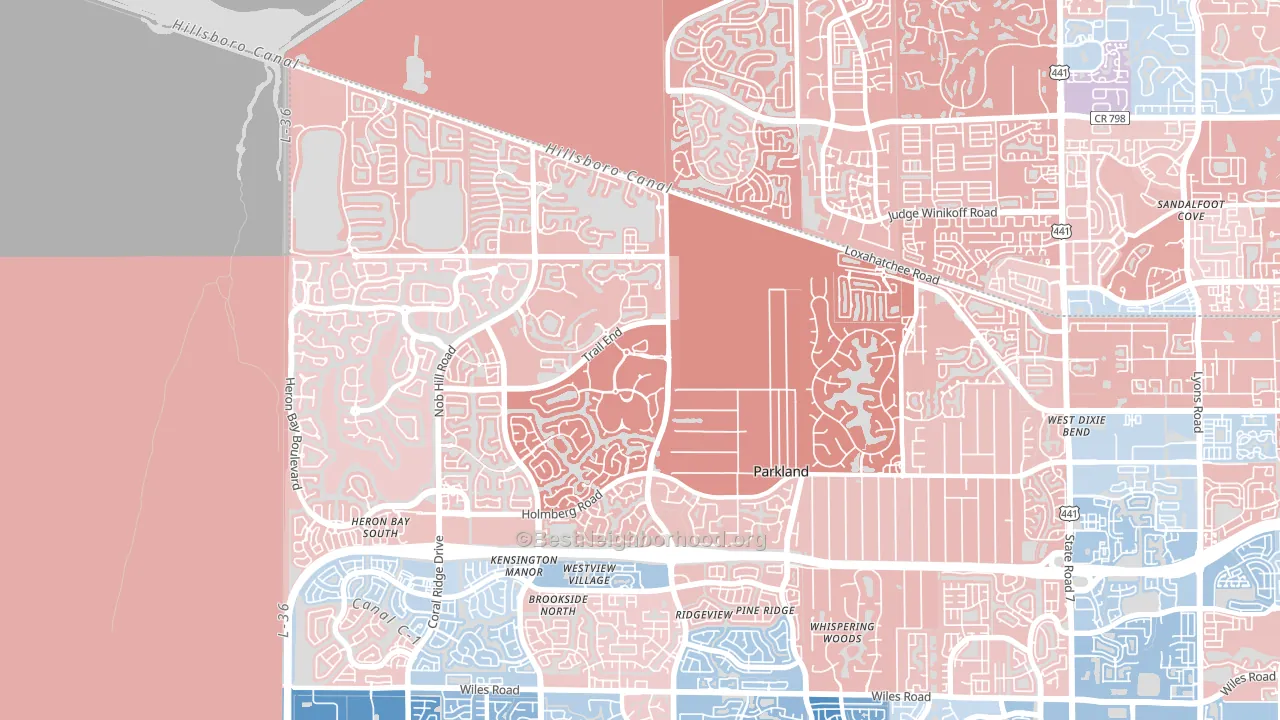 Parkland, FL block-group political-lean map