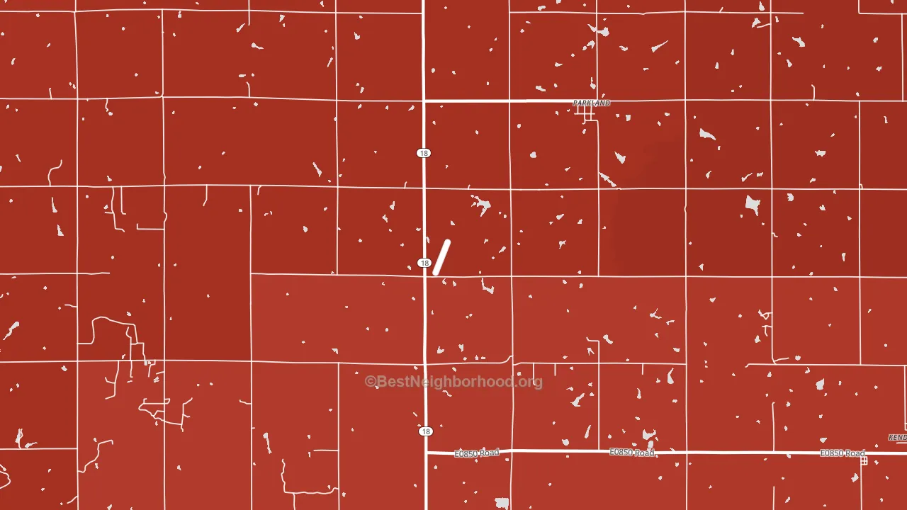 Parkland, OK block-group political-lean map