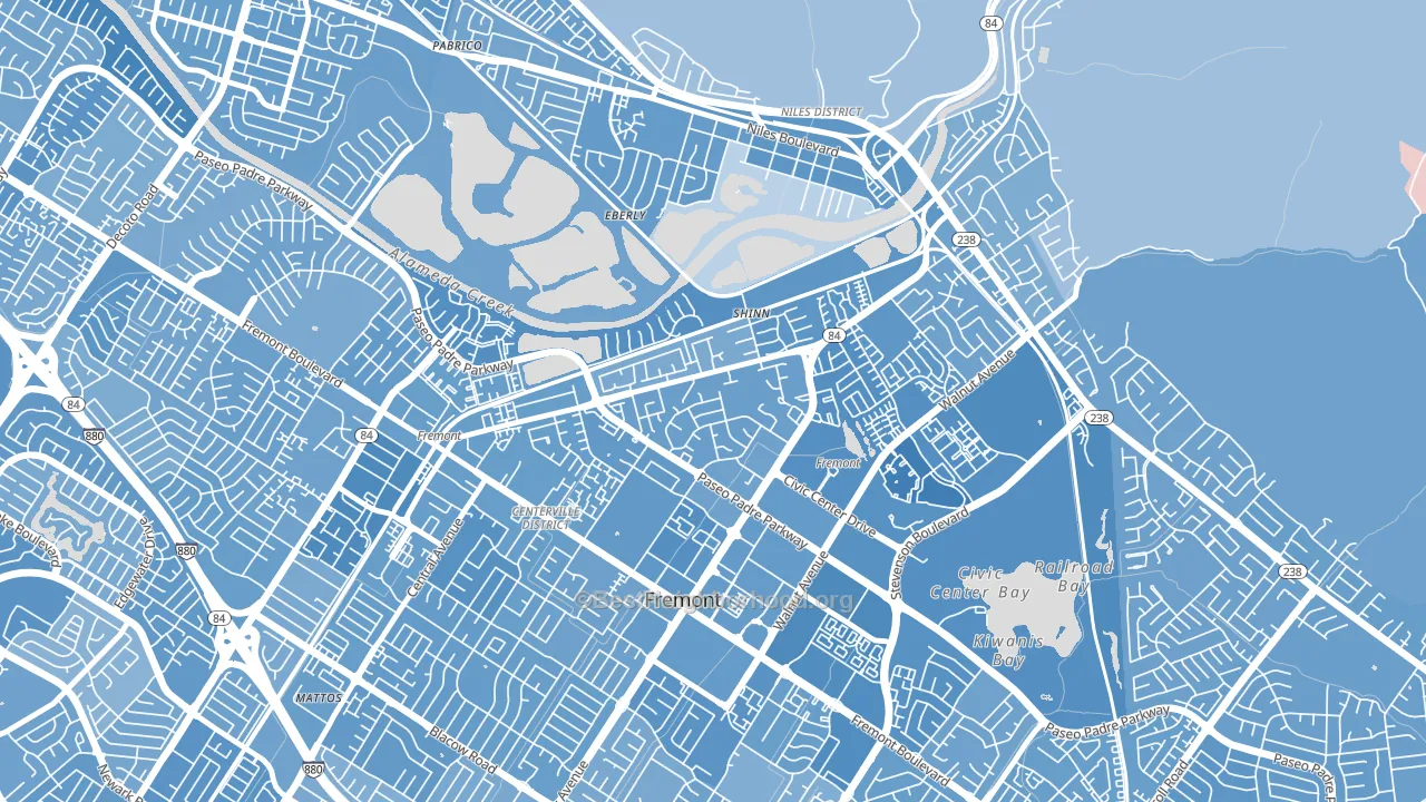 Parkmont, Fremont, CA block-group political-lean map