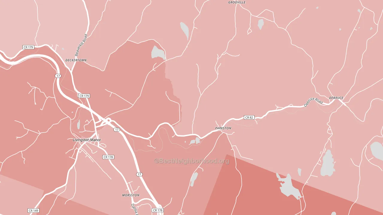 Parkston, NY block-group political-lean map