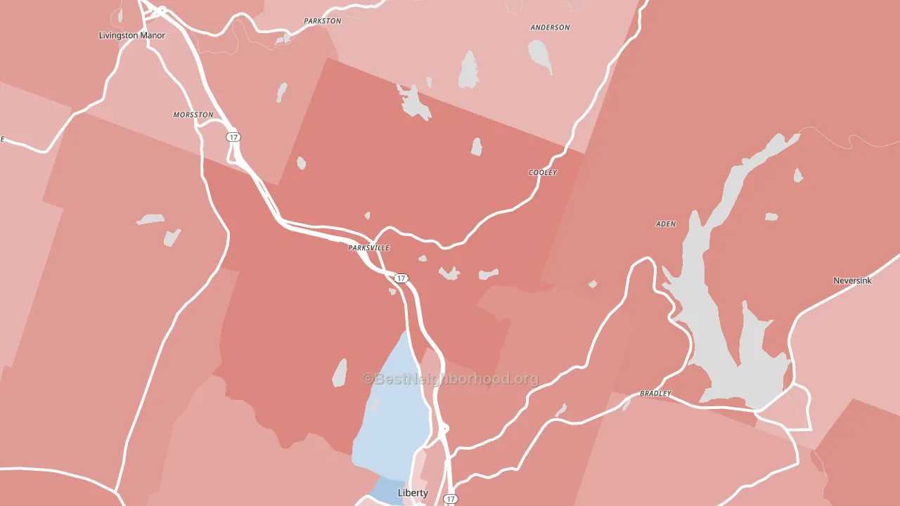 Parksville, NY block-group political-lean map