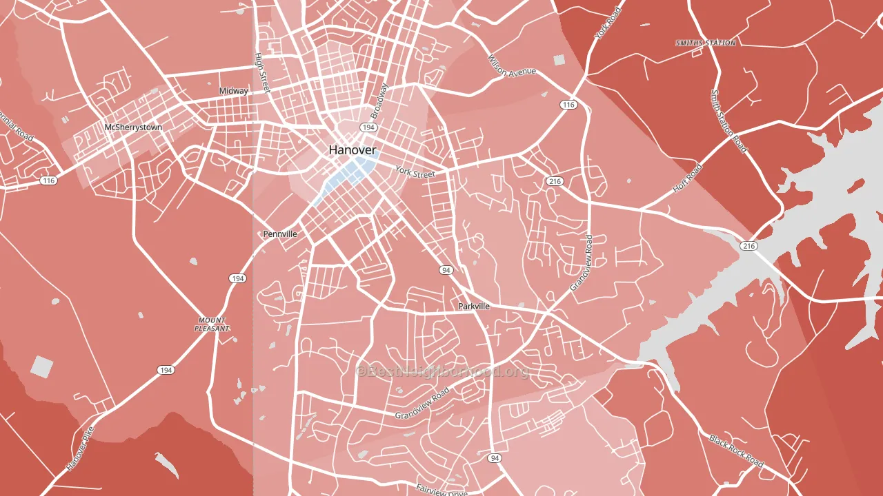 Parkville, PA block-group political-lean map