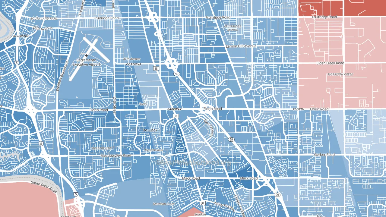 Parkway, CA block-group political-lean map