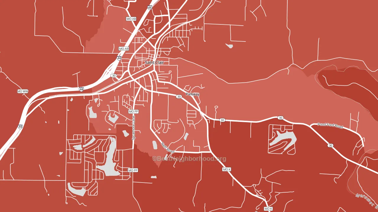 Parkway, MO block-group political-lean map