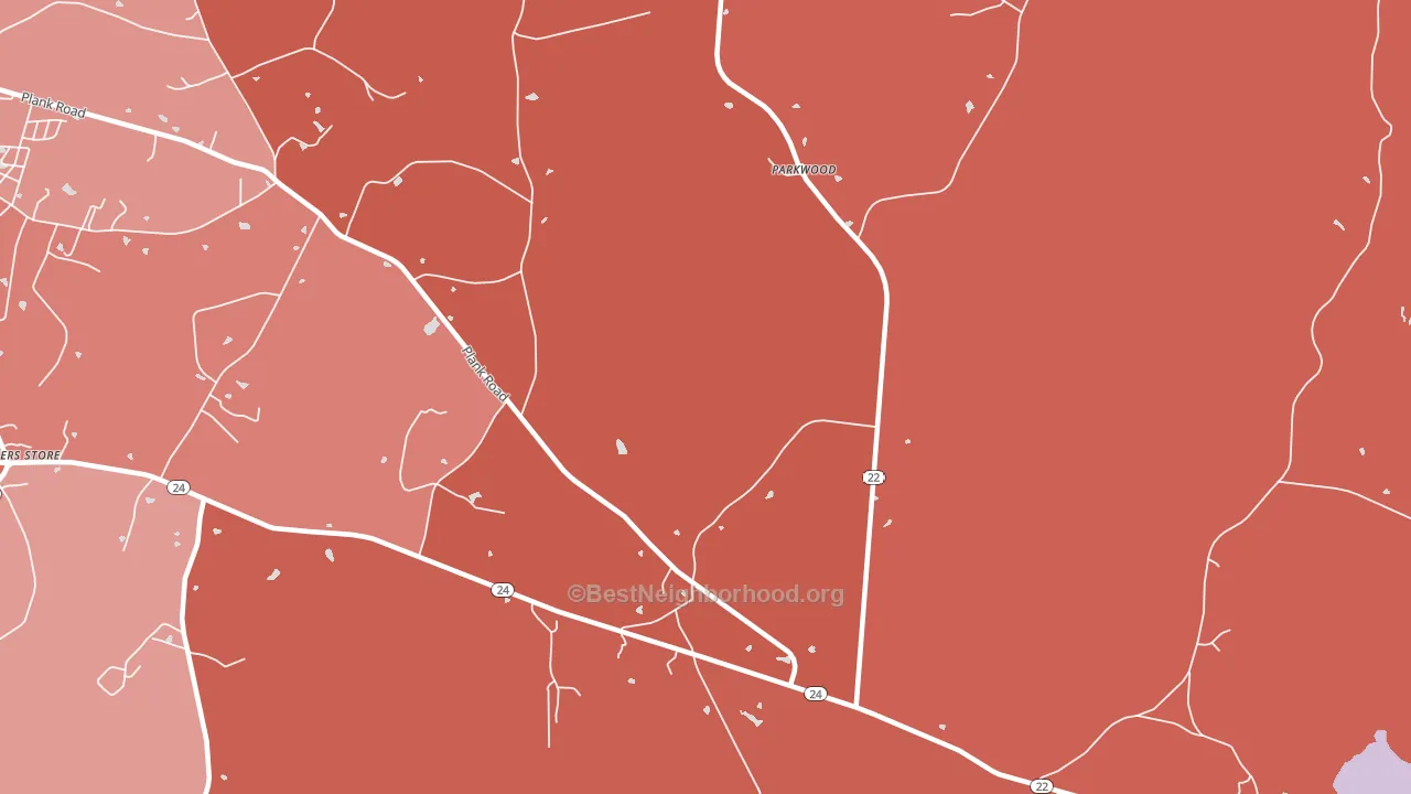 Parkwood, NC block-group political-lean map