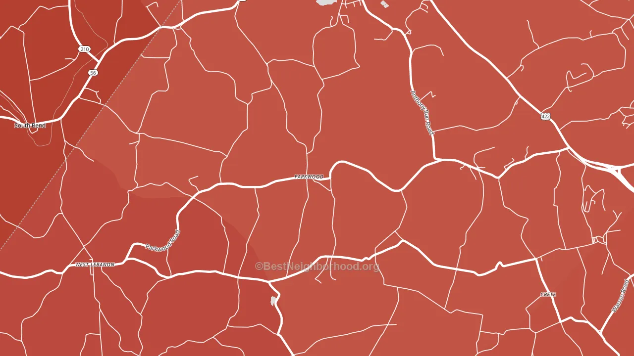 Parkwood, PA block-group political-lean map