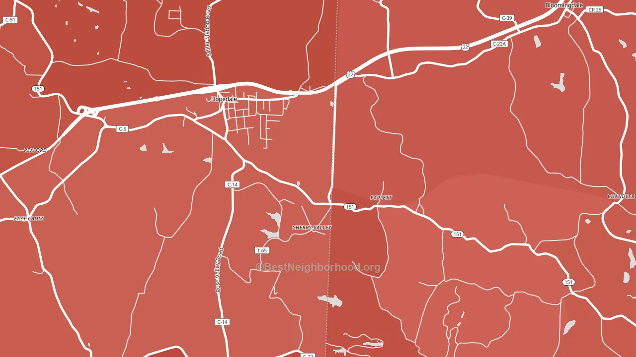 Parlett, OH block-group political-lean map