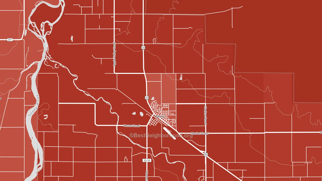 Parma, ID block-group political-lean map
