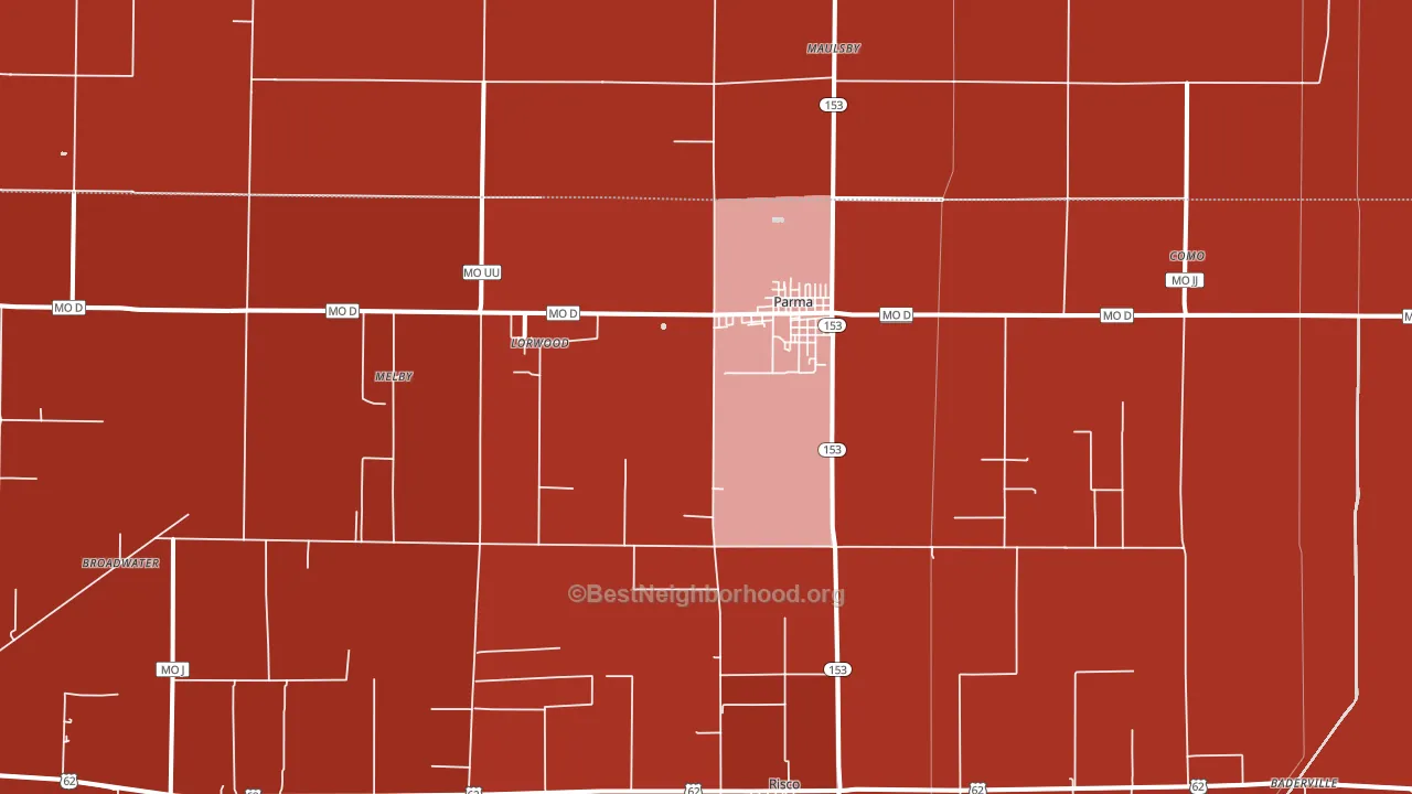 Parma, MO block-group political-lean map