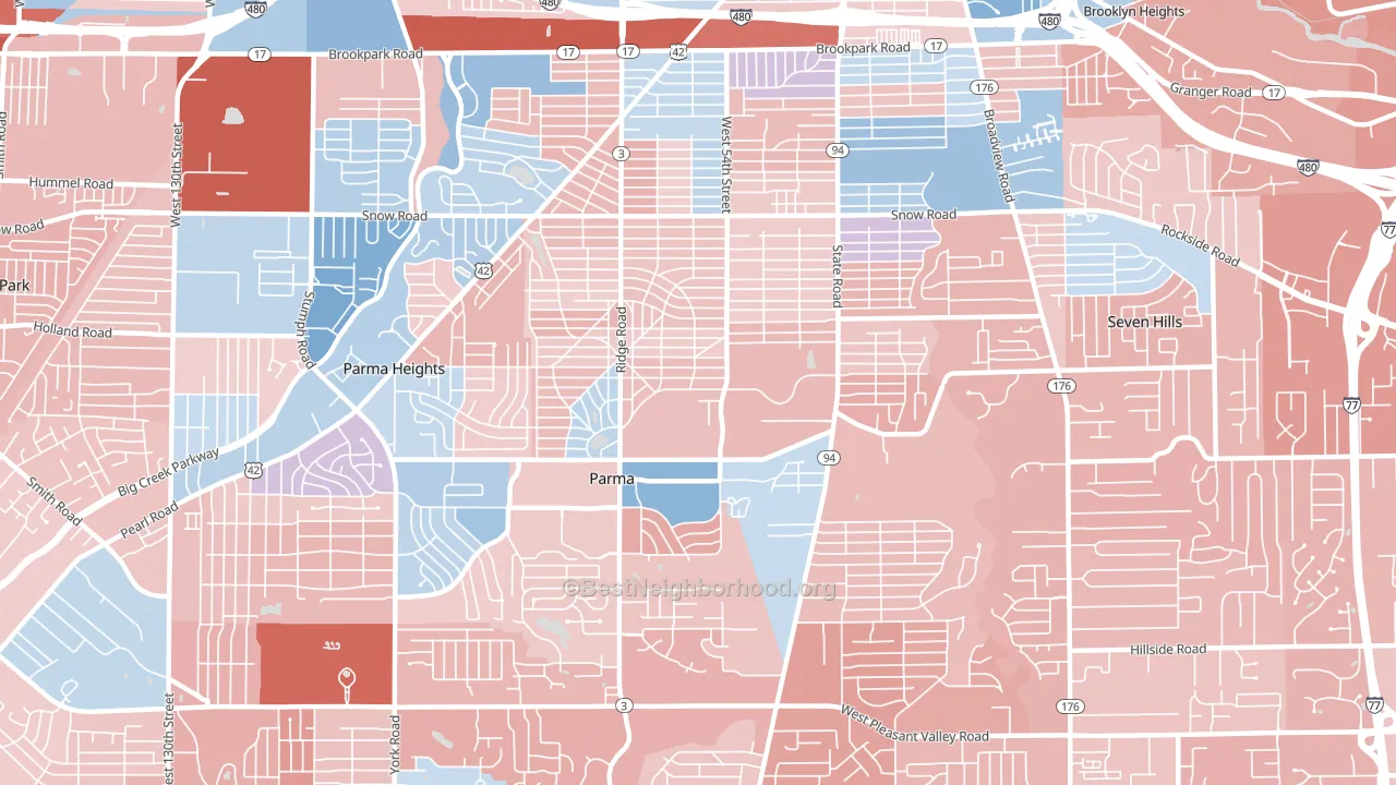Parma, OH block-group political-lean map