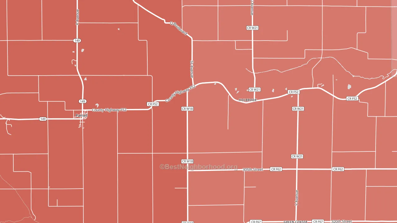 Parnell, IA block-group political-lean map