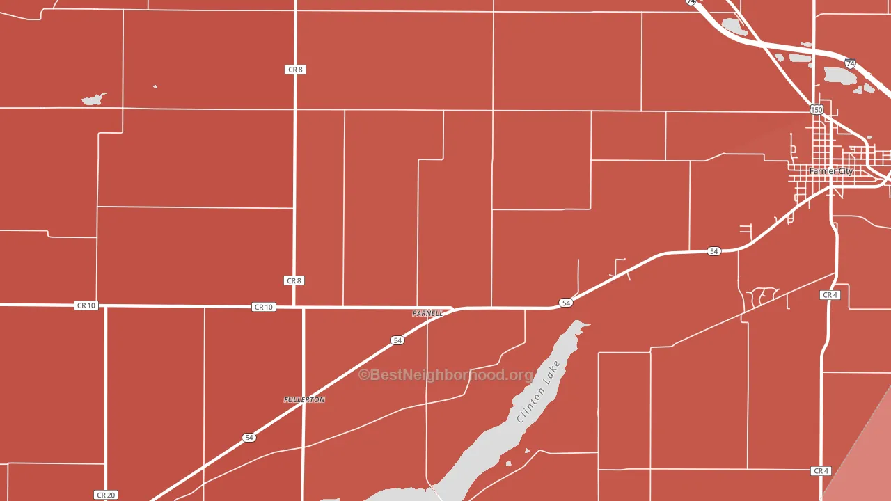 Parnell, IL block-group political-lean map