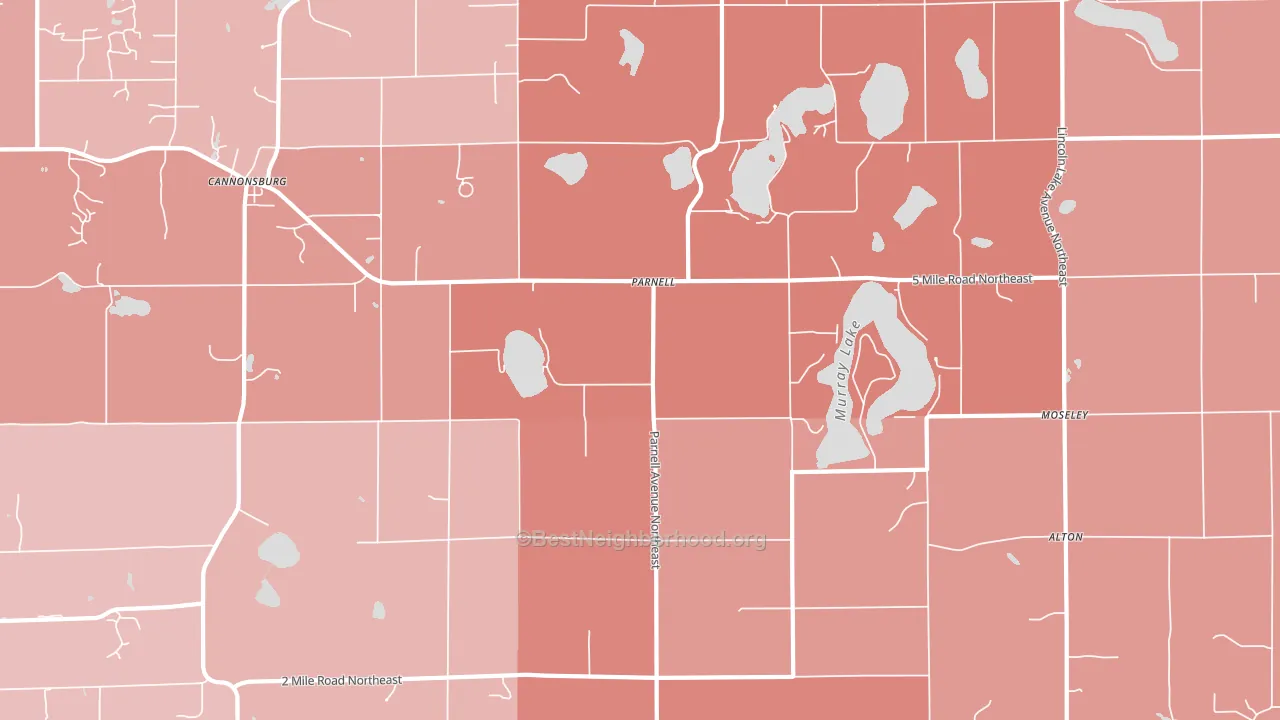 Parnell, MI block-group political-lean map