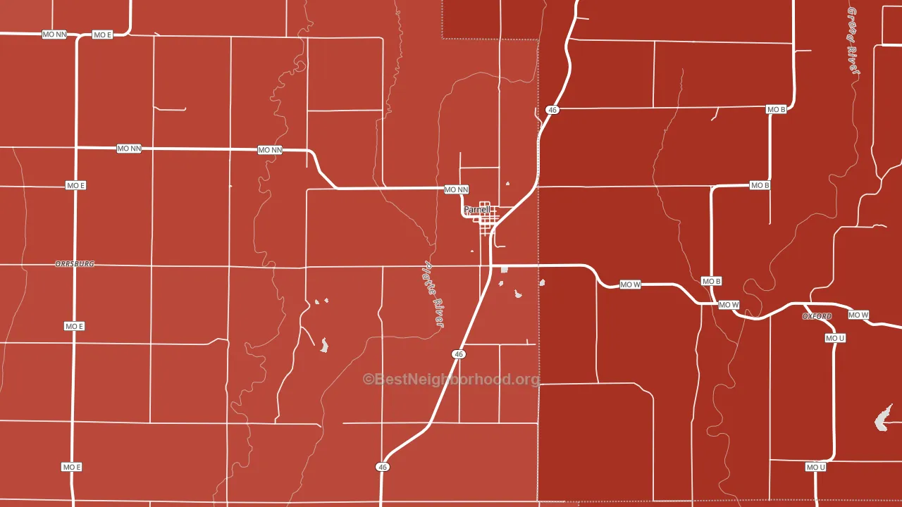 Parnell, MO block-group political-lean map
