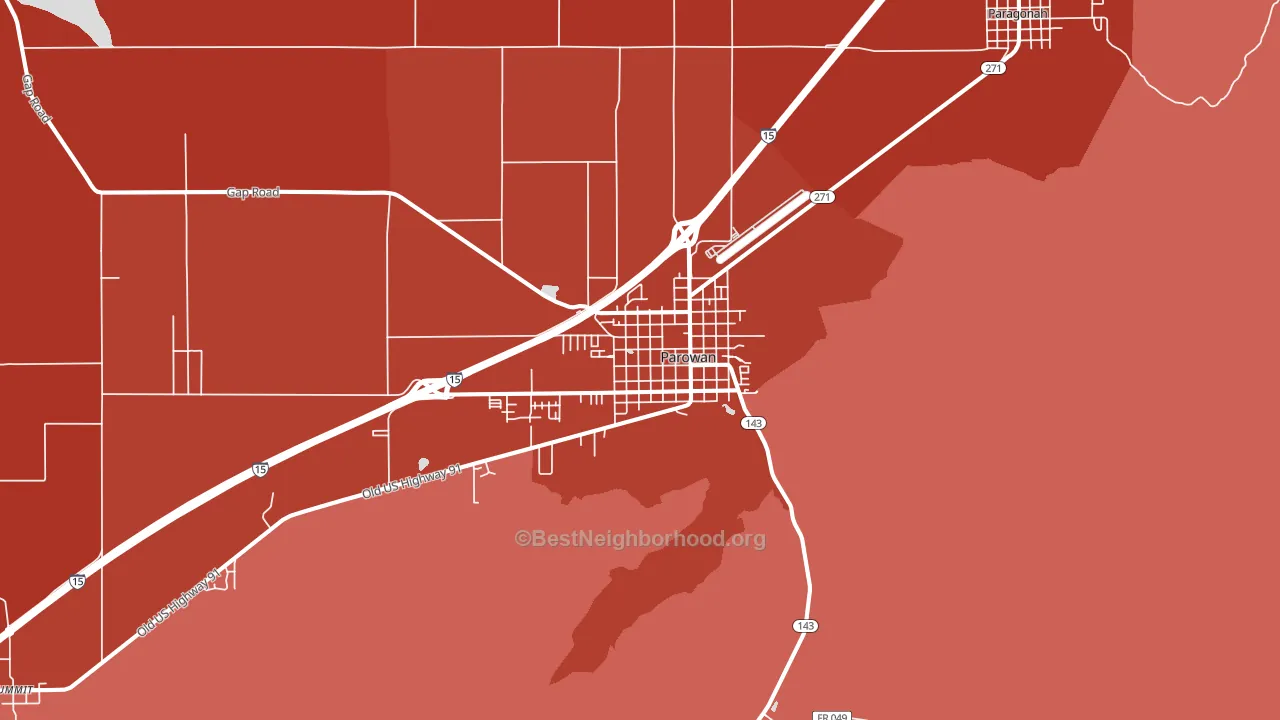 Parowan, UT block-group political-lean map