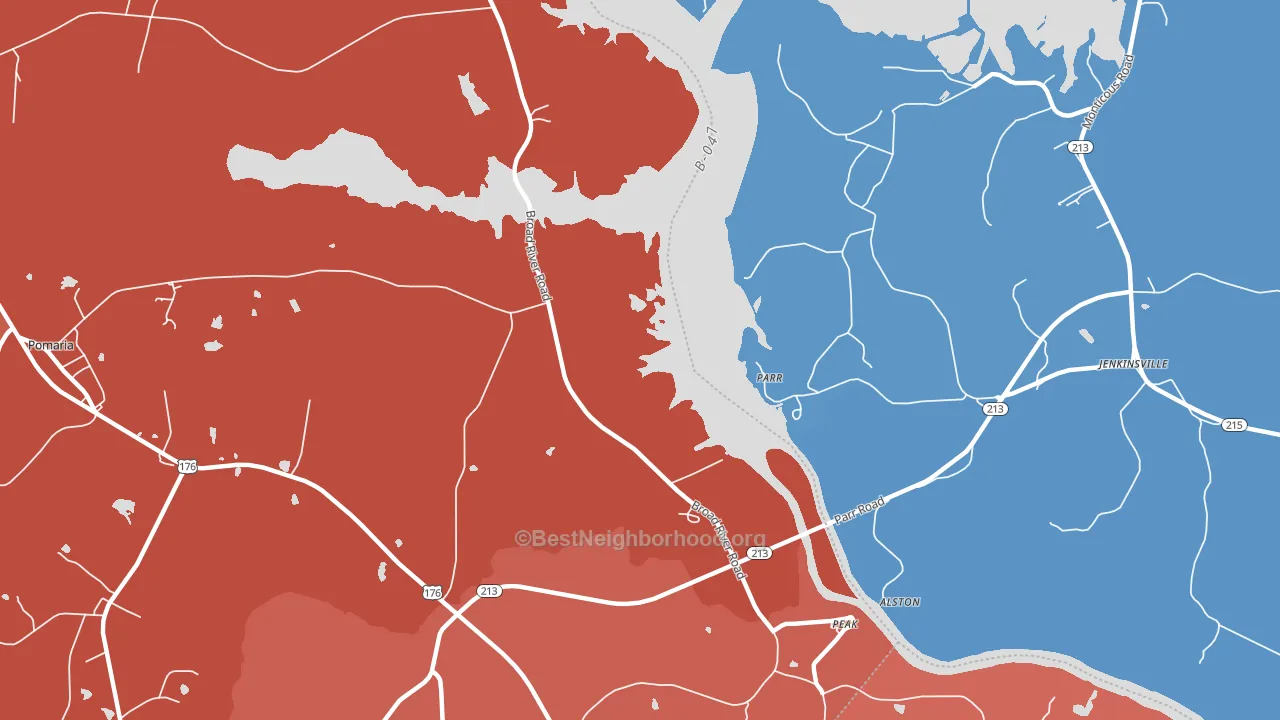 Parr, SC block-group political-lean map
