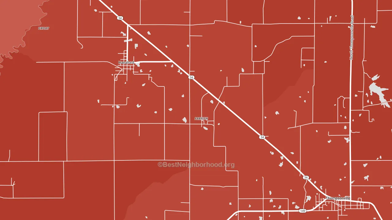 Parrish, IL block-group political-lean map