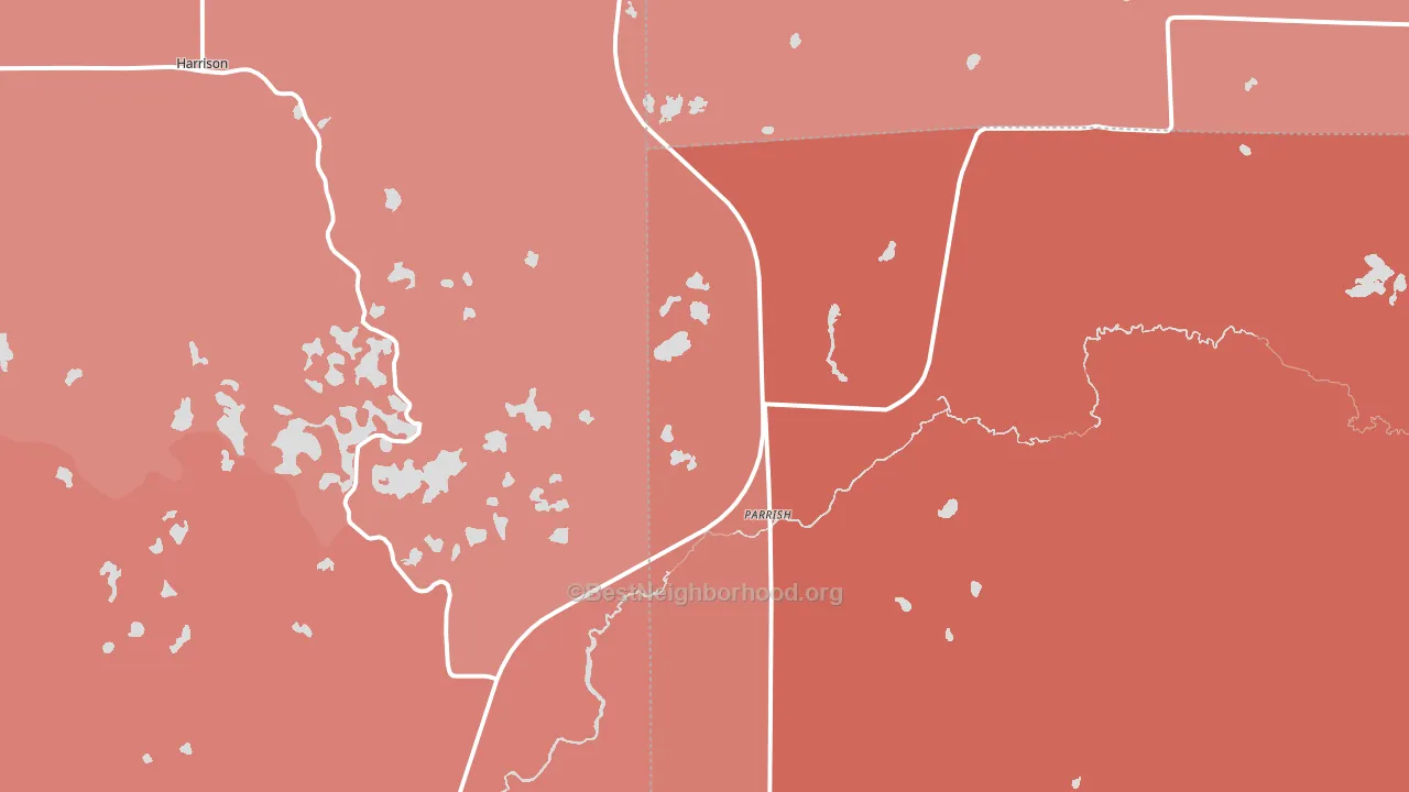 Parrish, WI block-group political-lean map