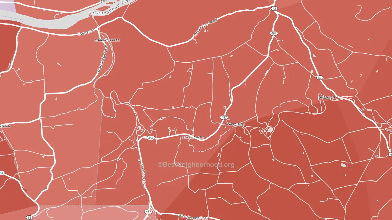 Parrs Mill, PA block-group political-lean map