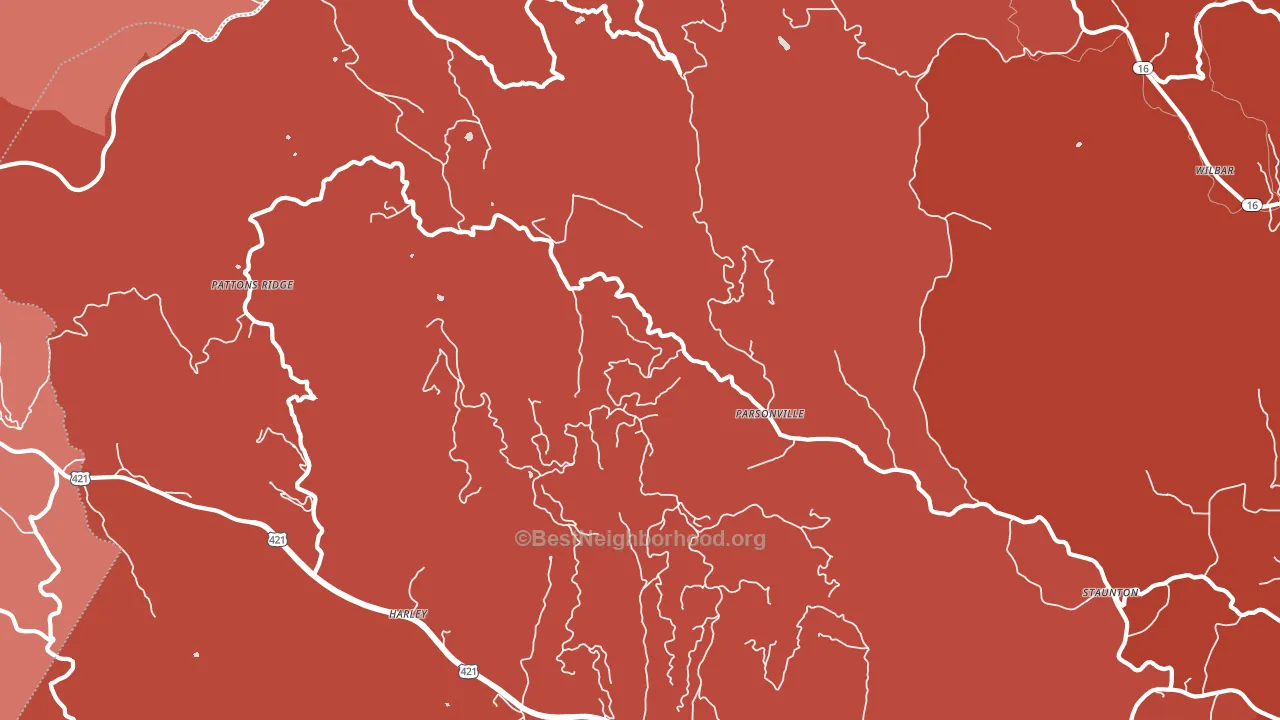Parsonville, NC block-group political-lean map