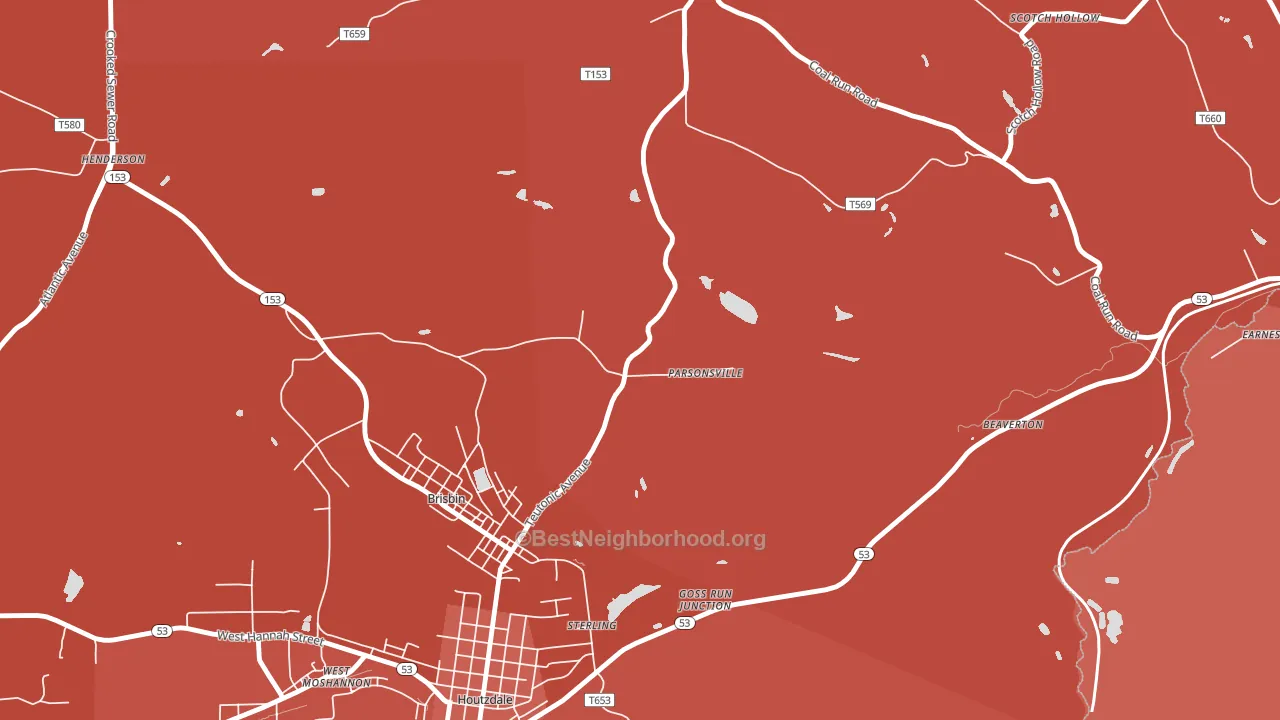 Parsonville, PA block-group political-lean map