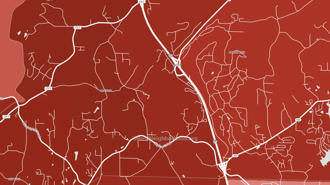 Partridge Crossroads, AL block-group political-lean map