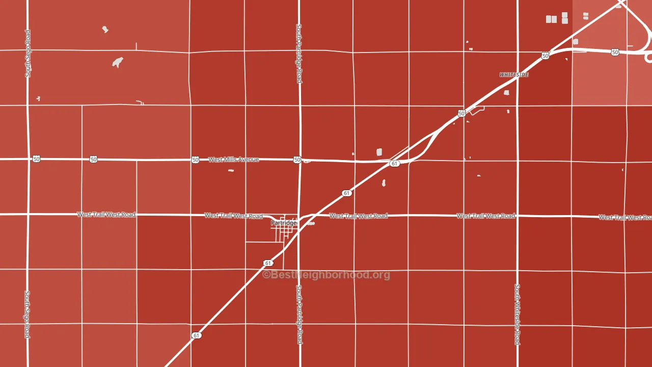 Partridge, KS block-group political-lean map
