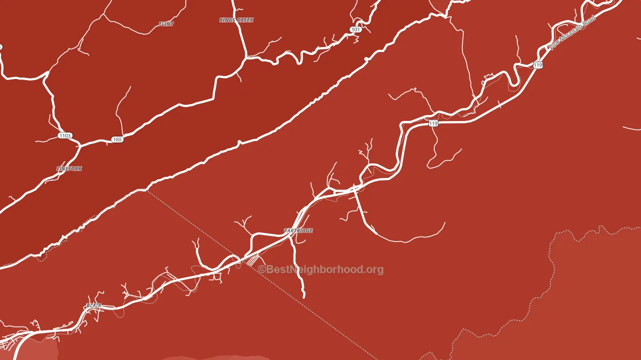 Partridge, KY block-group political-lean map